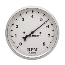 Varvräknare 127mm 8000 RPM In-Dash OLD TYME WHITE